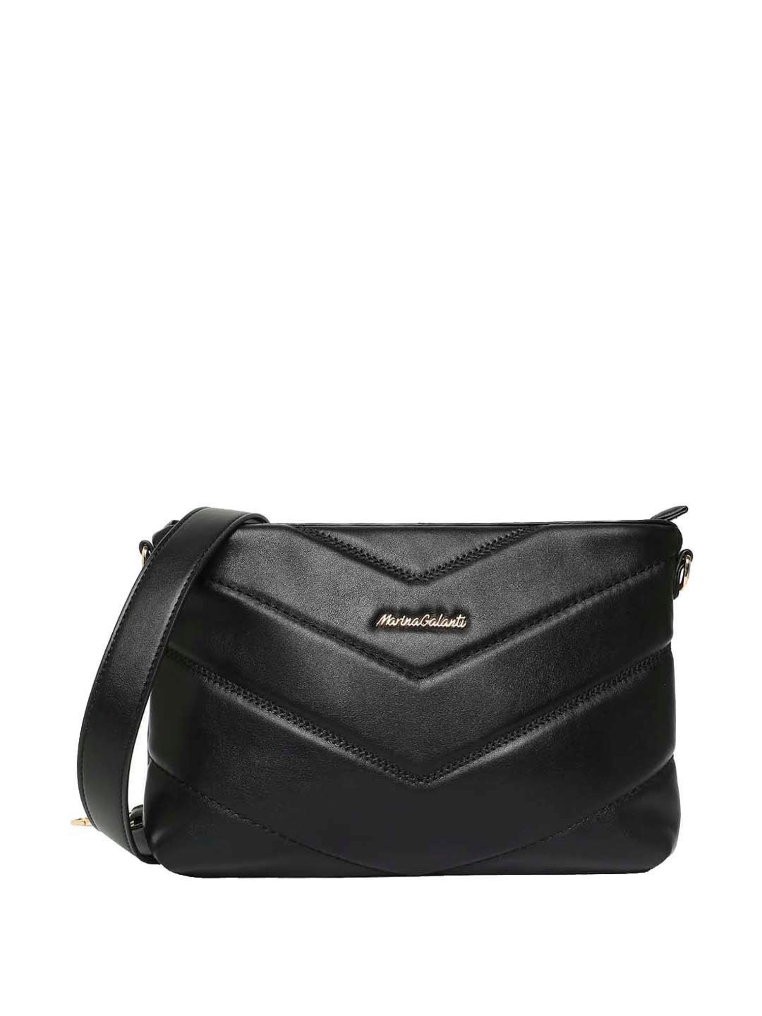 Marina Galanti Black Quilted Medium Sling Handbag
