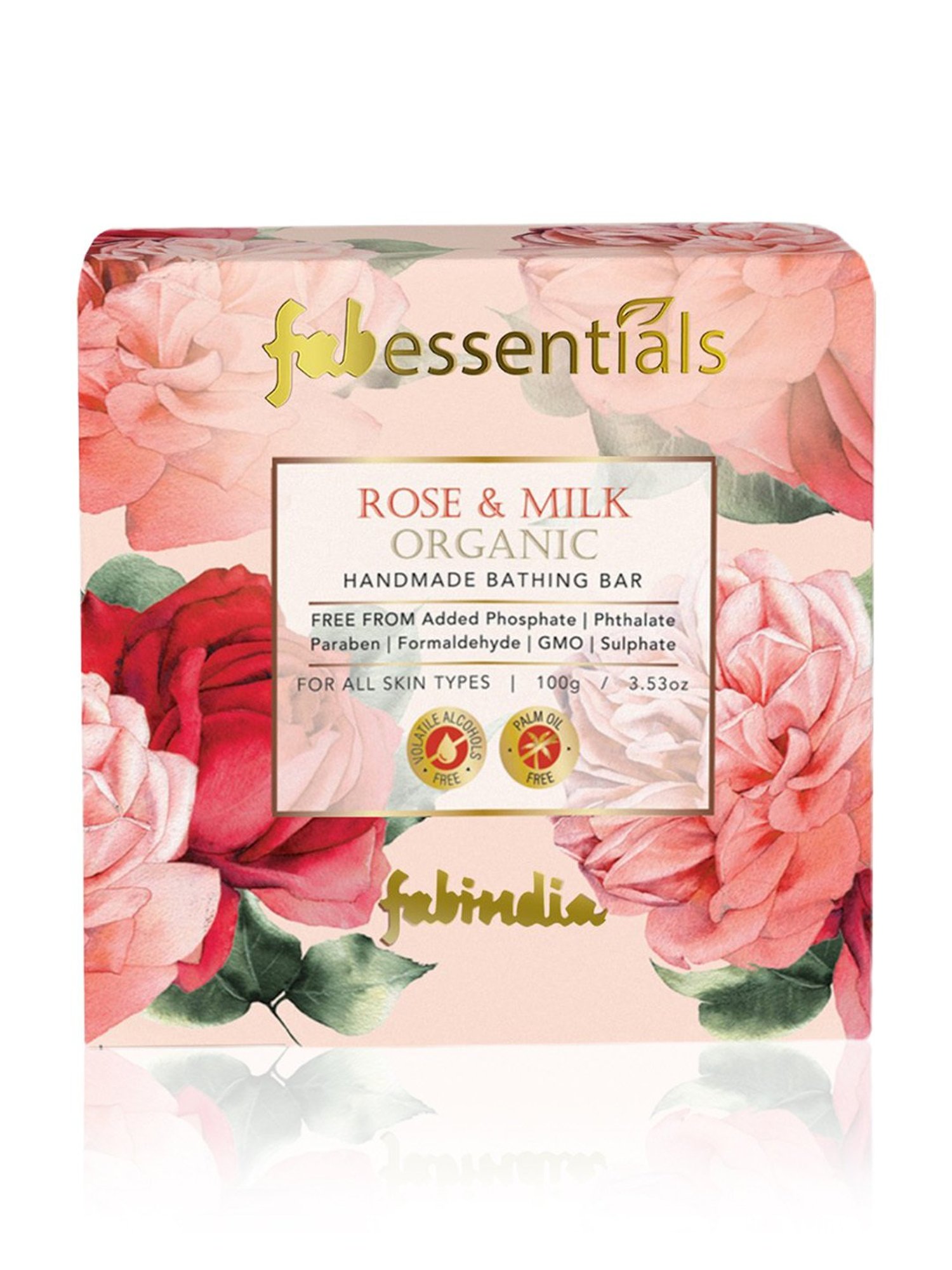 Fabessentials Rose & Milk Organic Handmade Bathing Bar - 100 gm