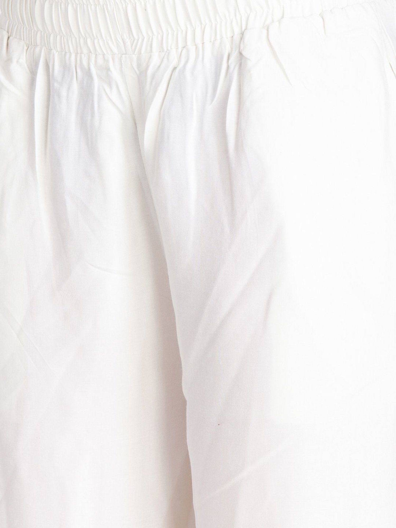 Lyra White Elasticated Full Length Palazzos