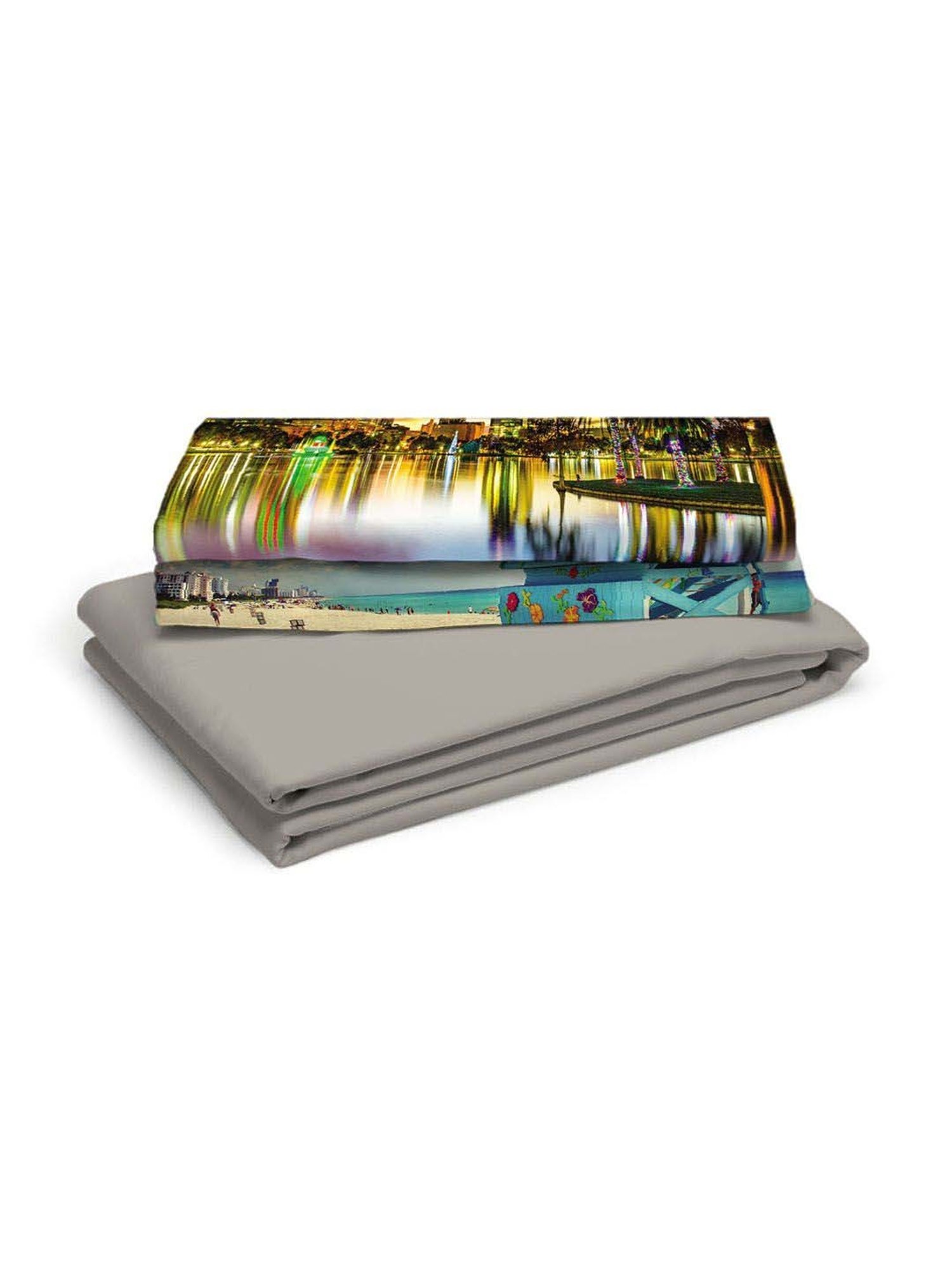 Boutique Living Globe Trotter Grey Cotton 200 TC Single Size Bed Sheet with Pillow Cover