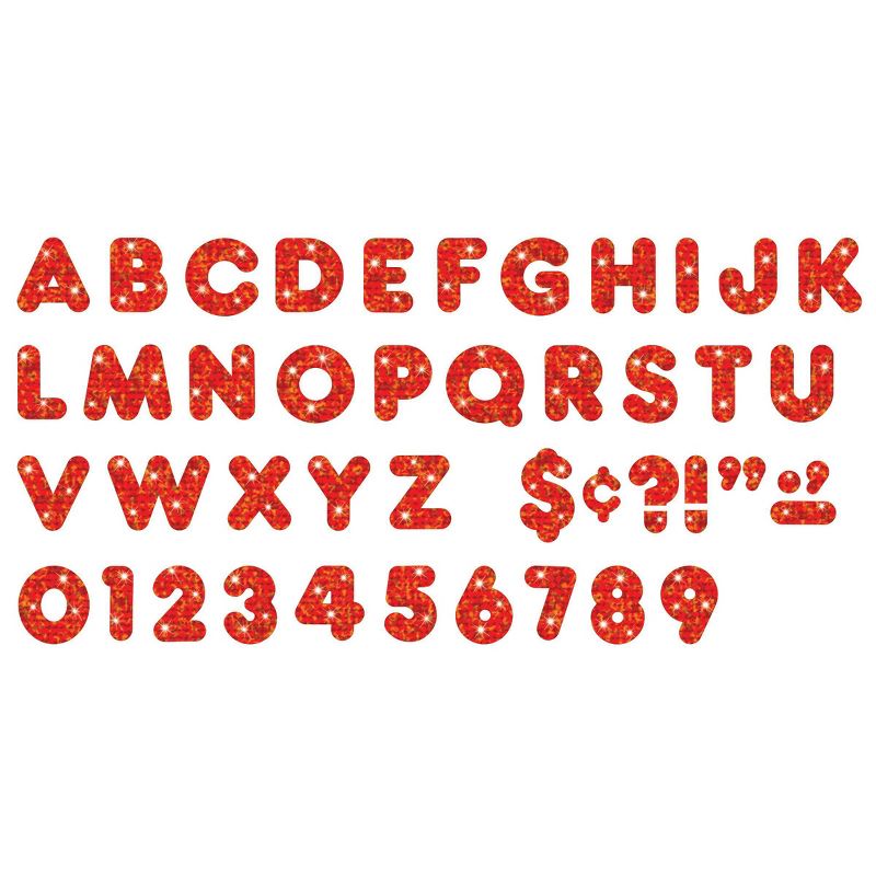 3pk 4" Casual Uppercase Ready Letters Red Sparkle - TREND