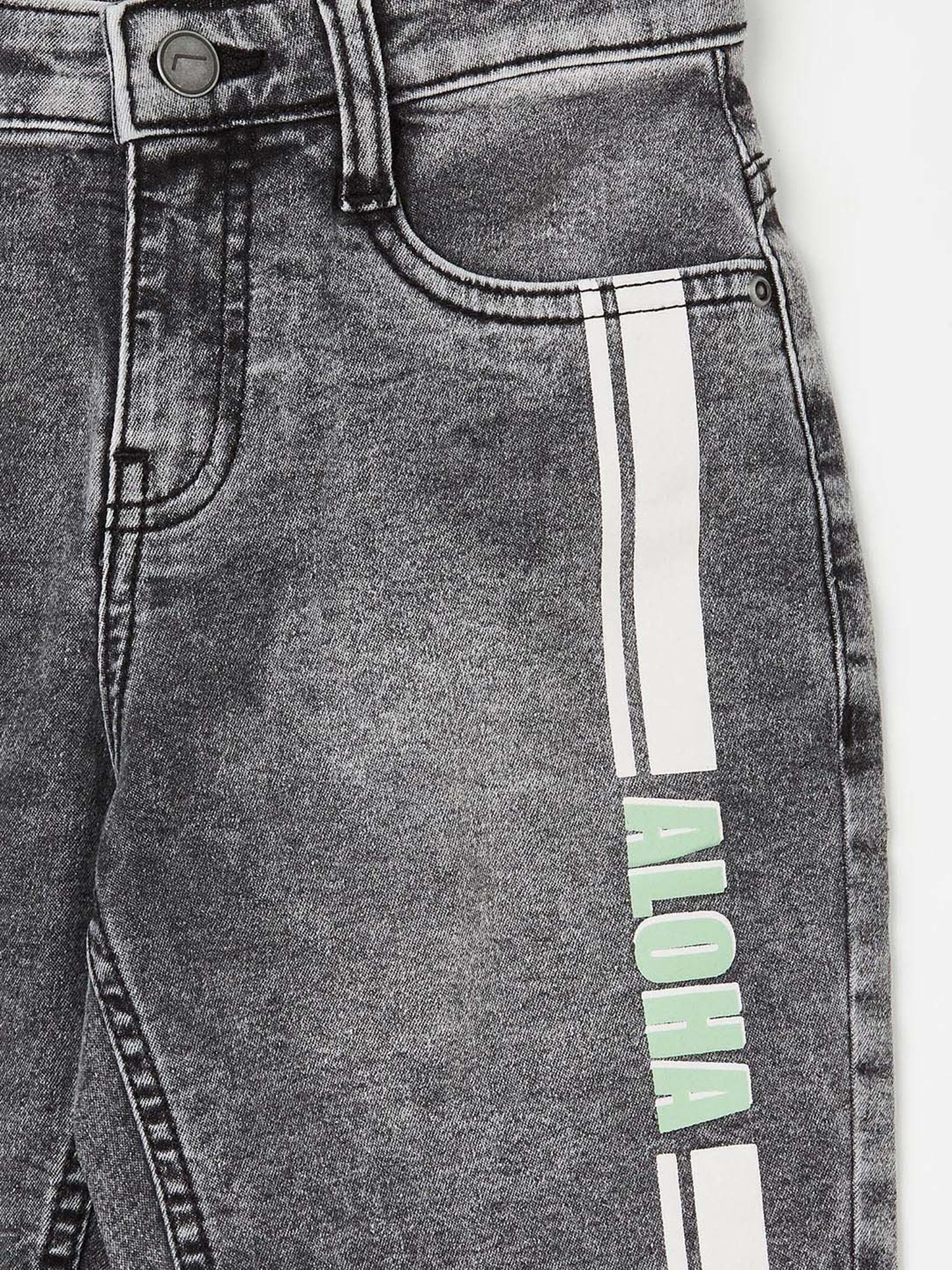 Fame Forever by Lifestyle Kids Grey Cotton Printed Shorts