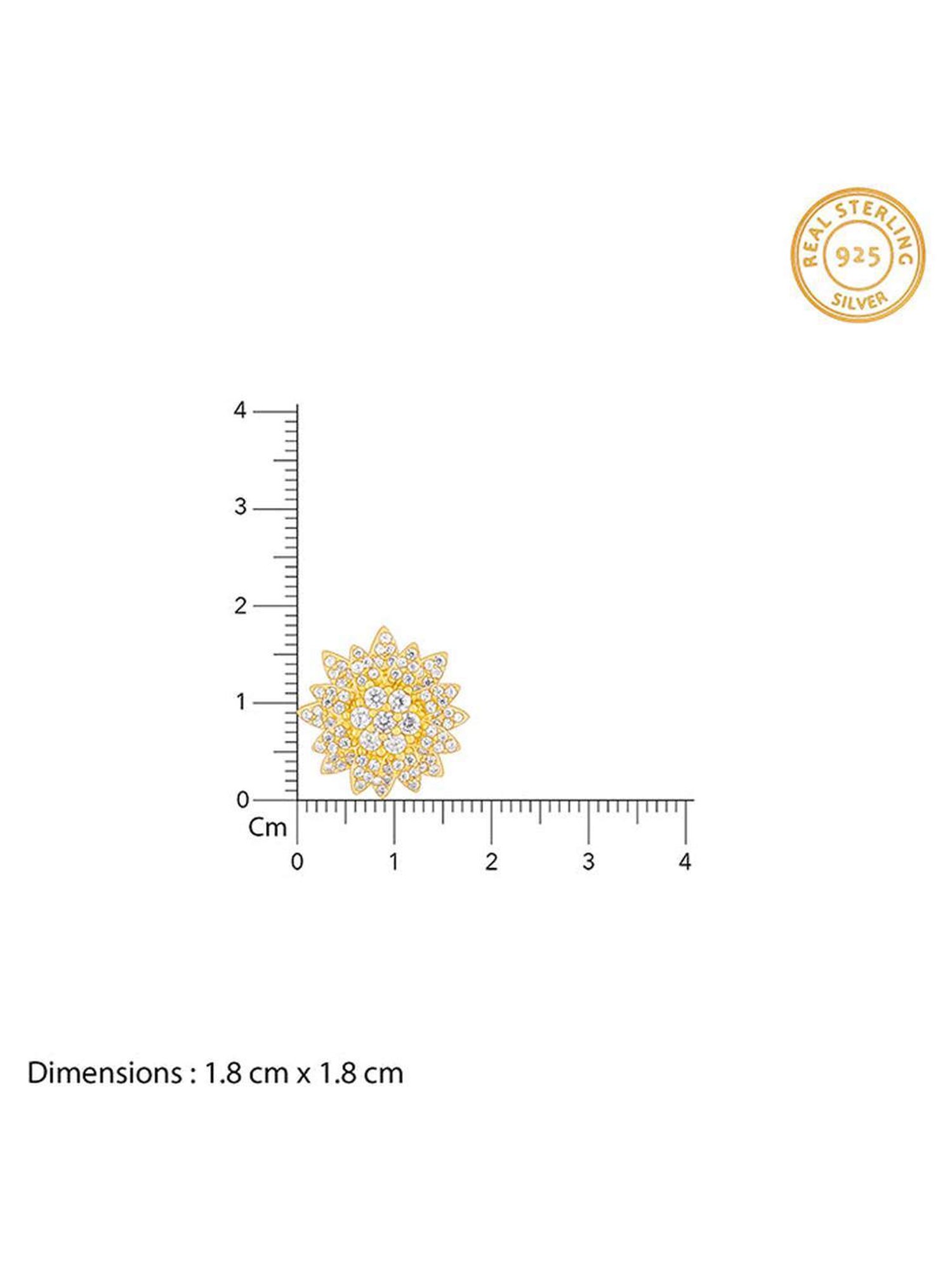 GIVA 925 Silver Golden Petals Studs for Women & Girls