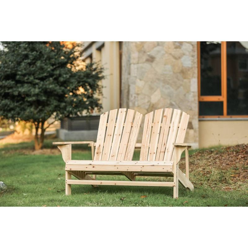 Wood Adirondack Love Seat - Patio Festival