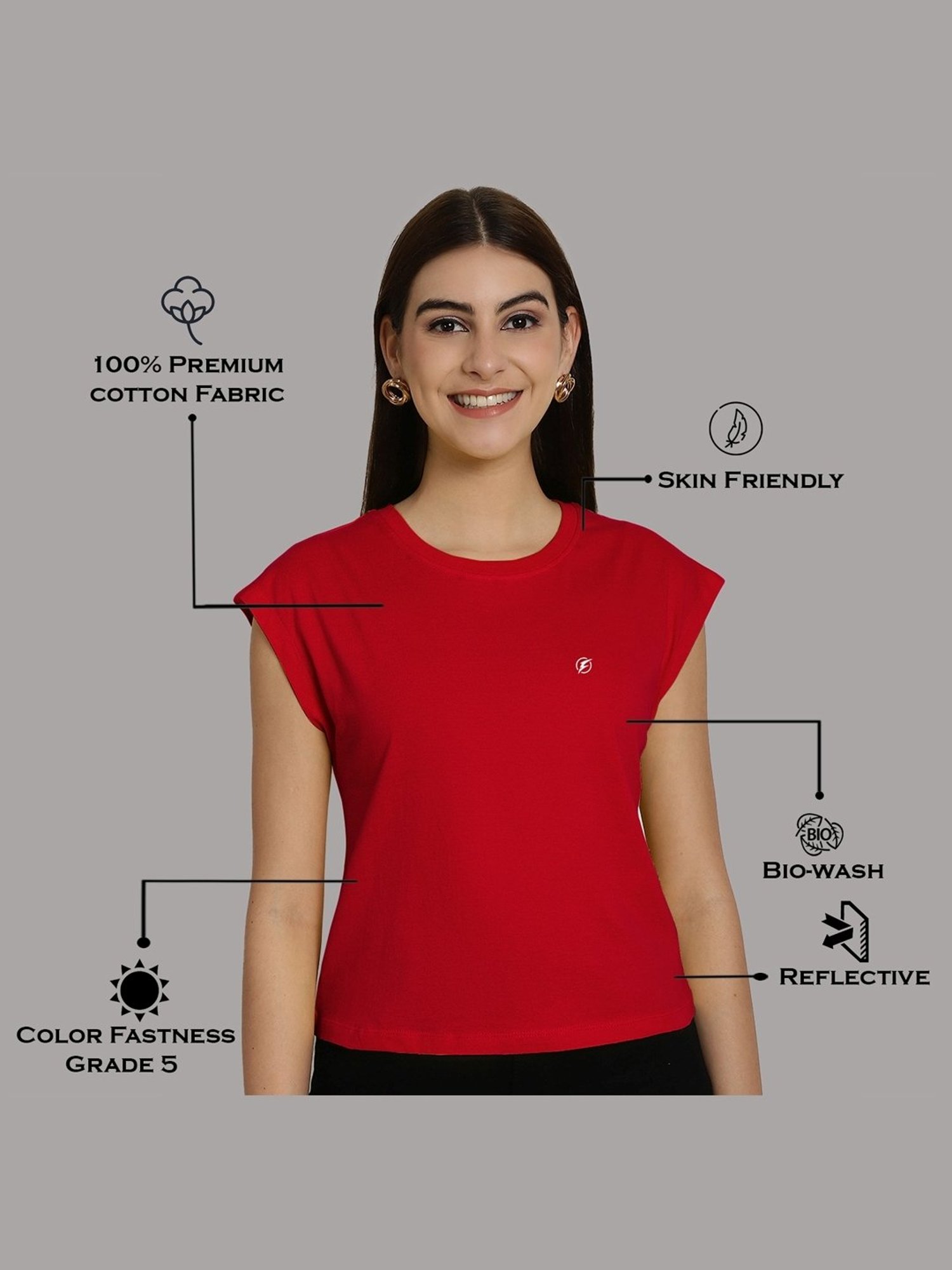 Friskers Red & Navy Slim Fit Sports T-Shirts - Pack Of 2