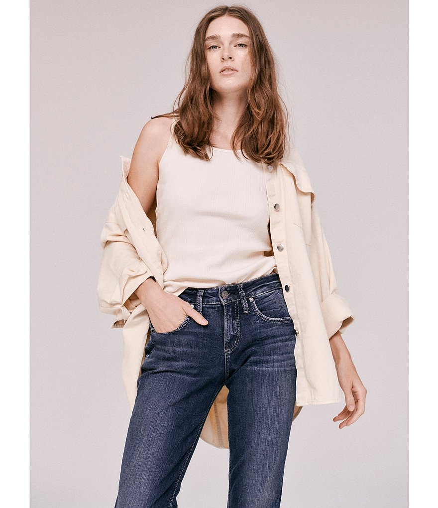 Silver Jeans Co. Boyfriend Mid Rise Rolled Cuff Jeans