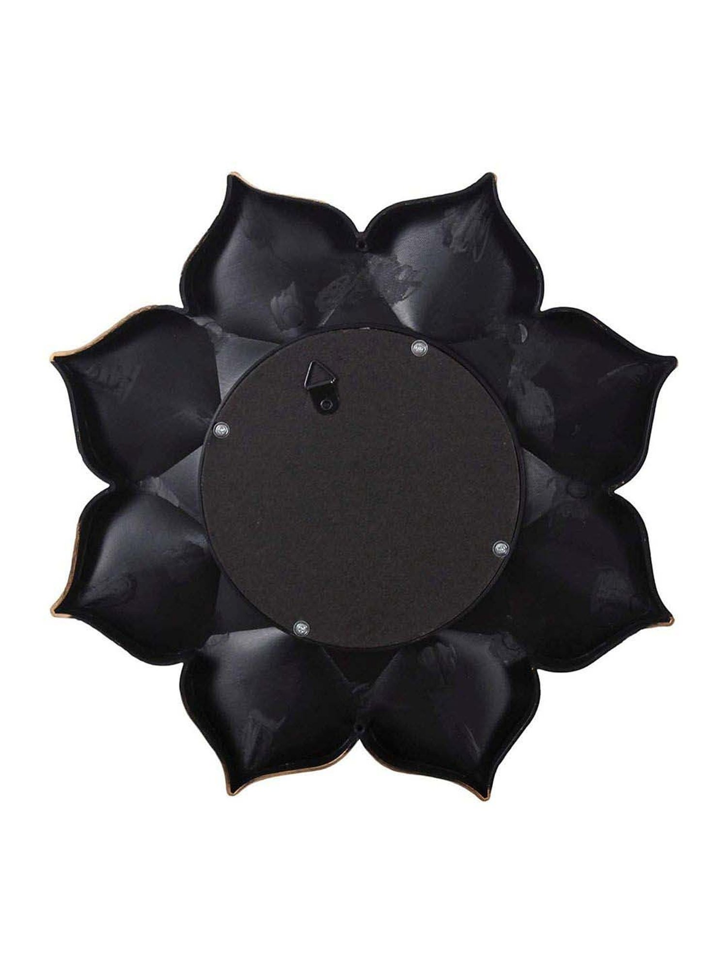 Art Street Brown Plastic Lotus Petal Decorative Wall Mirror - Set of 2
