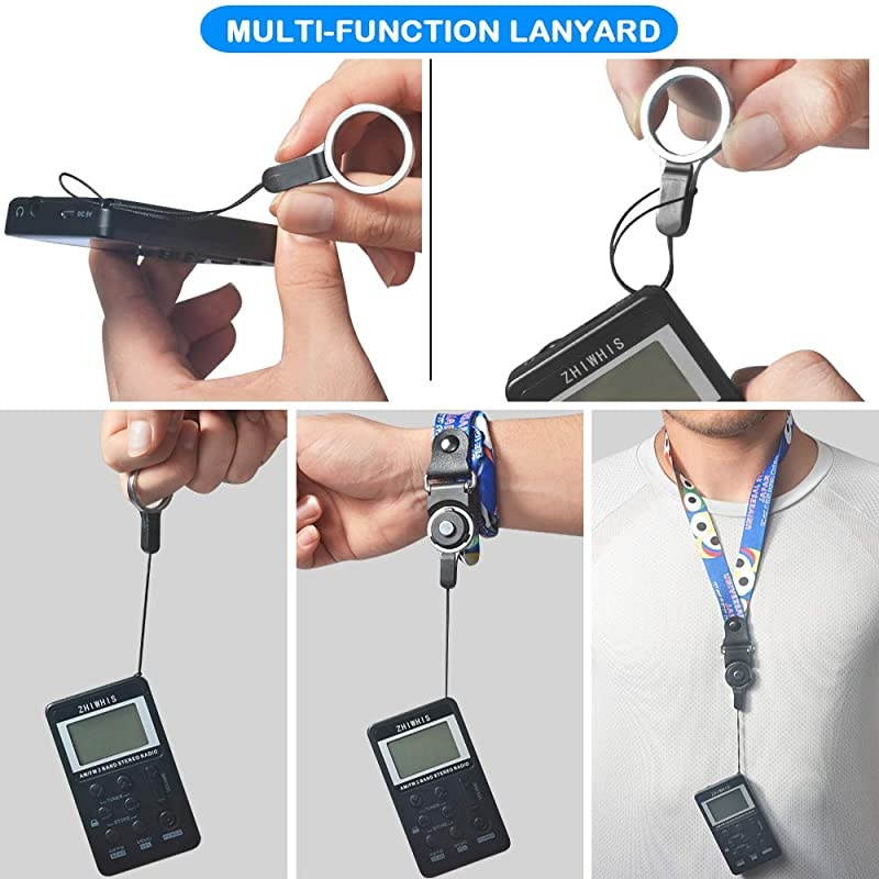Portable Radio  AM FM Mini Transistor Rechargeable Battery Personal Digital Tuning Stereo Pocket Walkmen Radios with Shutdown Memory and Earphone amp MultiFunction Lanyard for Walking Travel