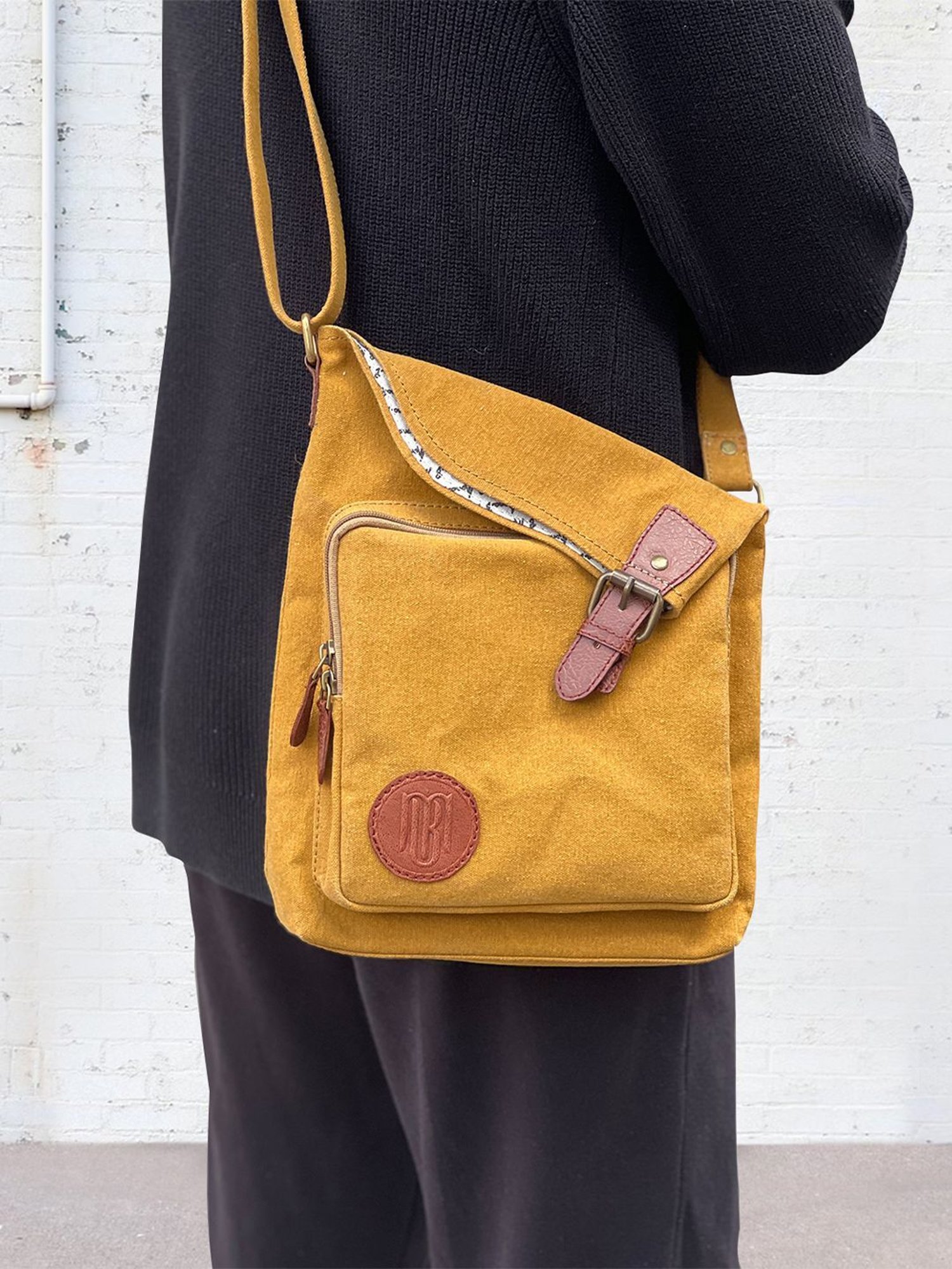 Mona B Mustard Small Cross Body Bag