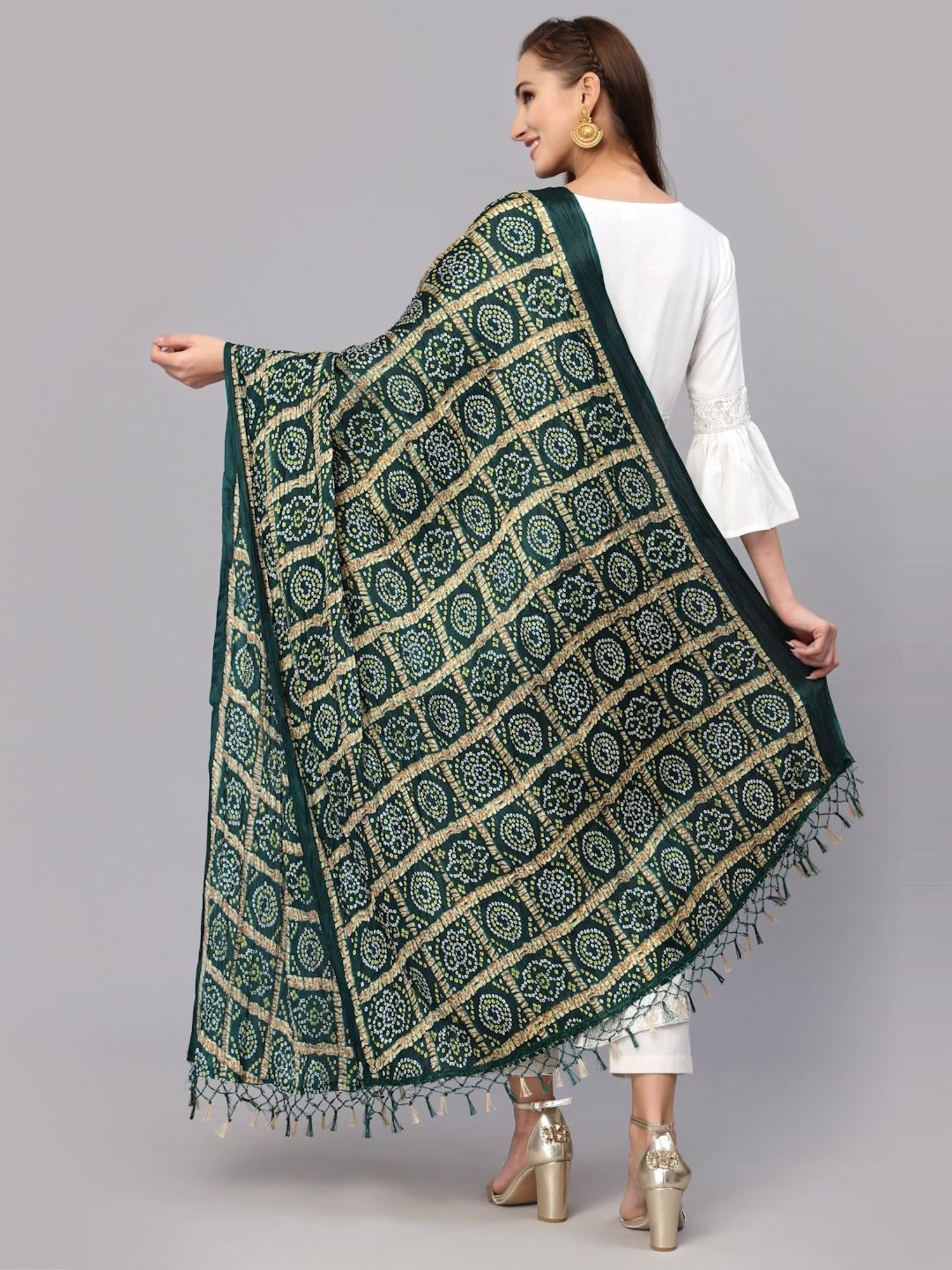 Stylum Green Printed Dupatta