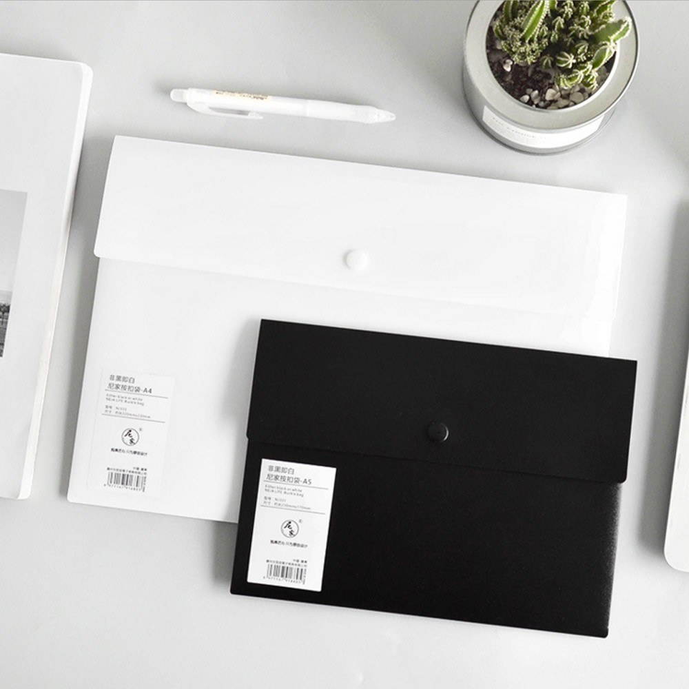 B5 Size Envelope Folder PP Plastic Storage Pouch Holder Paper Document File Folder Organizer Bag with Snap