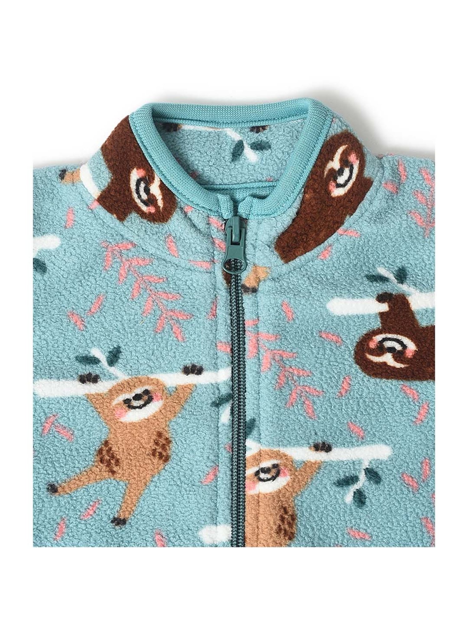 MiArcus Kids Blue & Brown Printed Full Sleeves Sweatshirt Set
