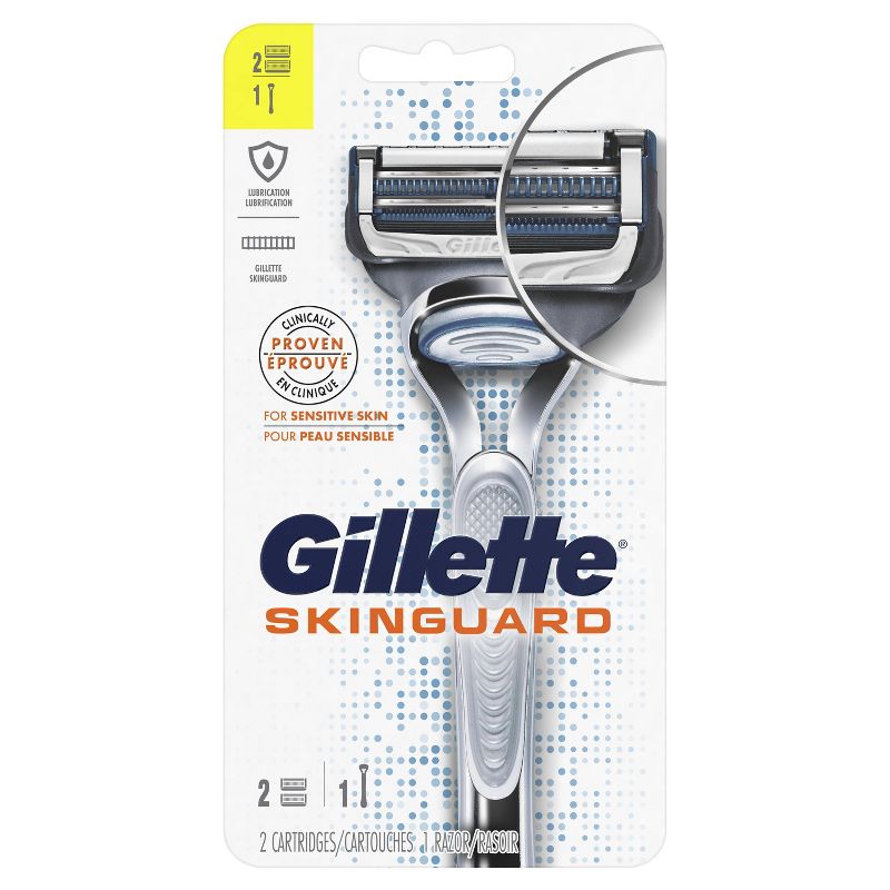 Gillette SkinGuard Men's Razor - 1 Handle + 2 Razor Blade Refills
