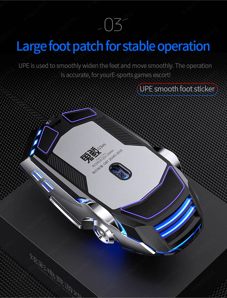 Wired PC Gaming Mice Ergonomic USB Mac Gaming Mice Silent Click Computer Mice, 4 Adjustable DPI, 7 Keys, Breathing LED Light Compatible with PC, Laptop, Computer