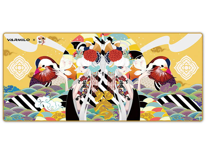Varmilo Extra Large National Beauty Beijing Opera Desk Pad/Mat with Stitched Edges  Mouse Pad