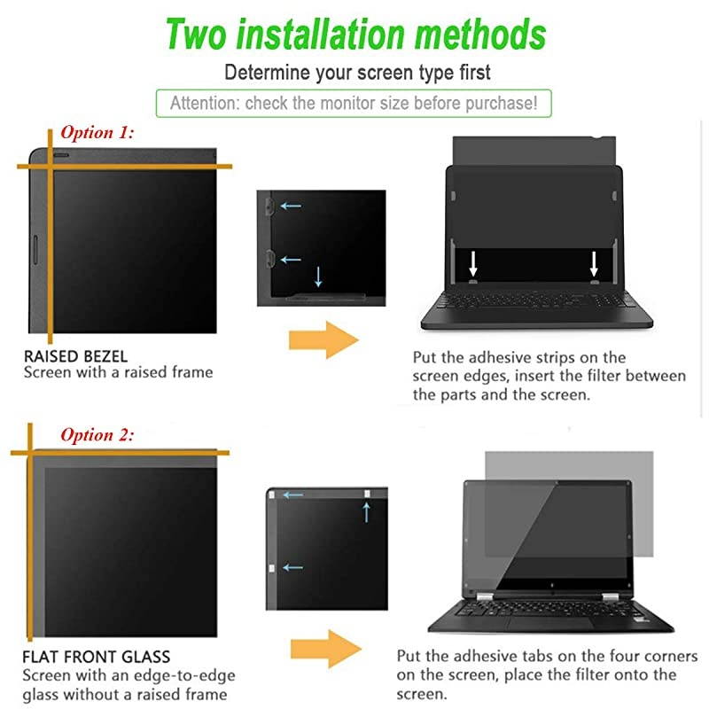 14 inch Laptop Privacy Screen Protector Computer Widescreen Monitor Privacy Filter w/Anti-Glare/Scratch/Fingerprint/Radiation, Black(16:9)