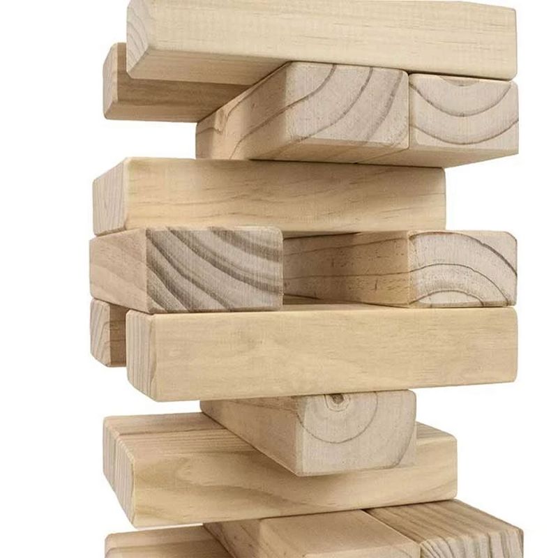 YardGames Giant Tumbling Timbers Wood Stacking Game with 56 Natural Pine Blocks