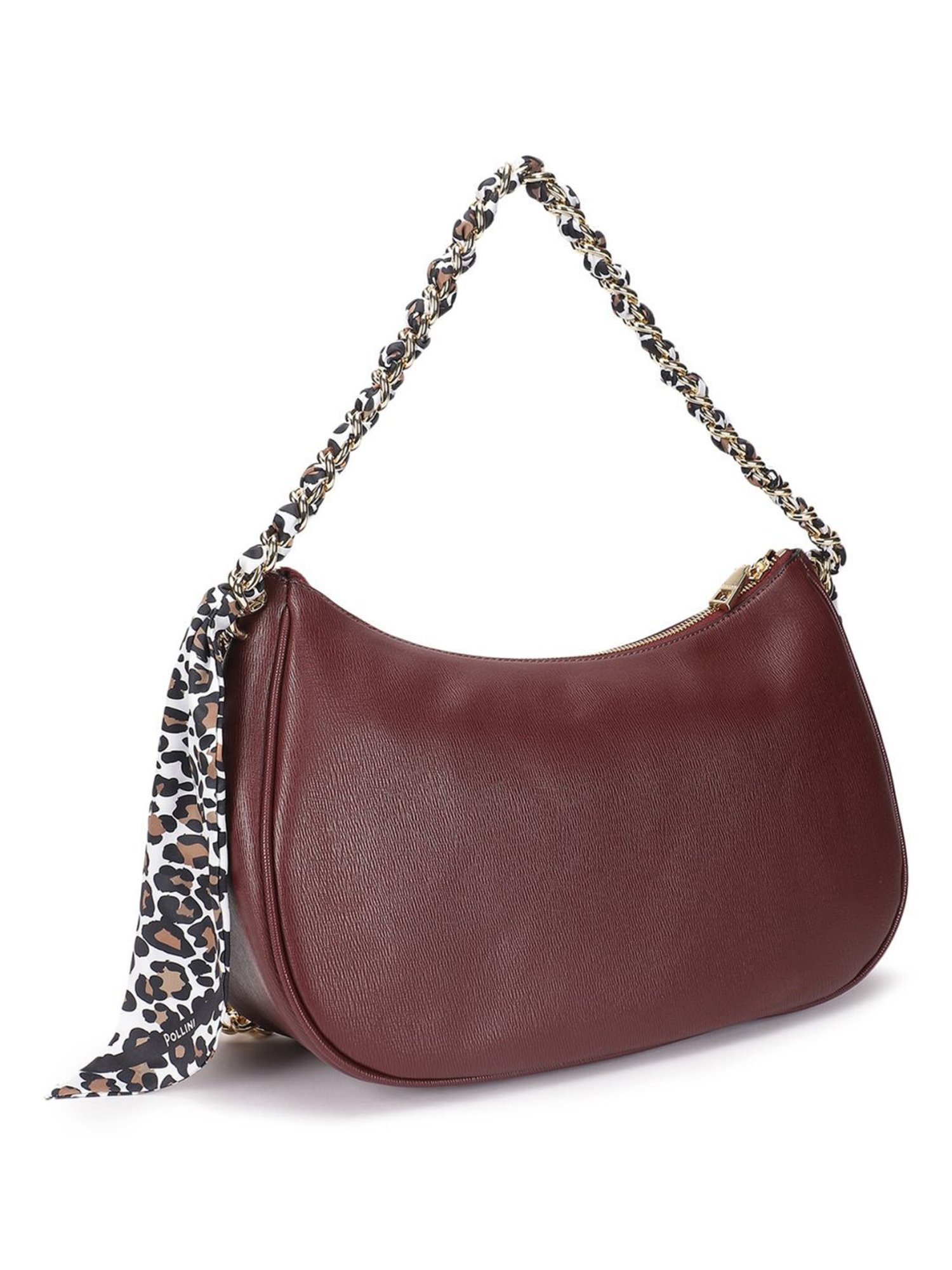 Pollini Maroon Medium Hobo Bag