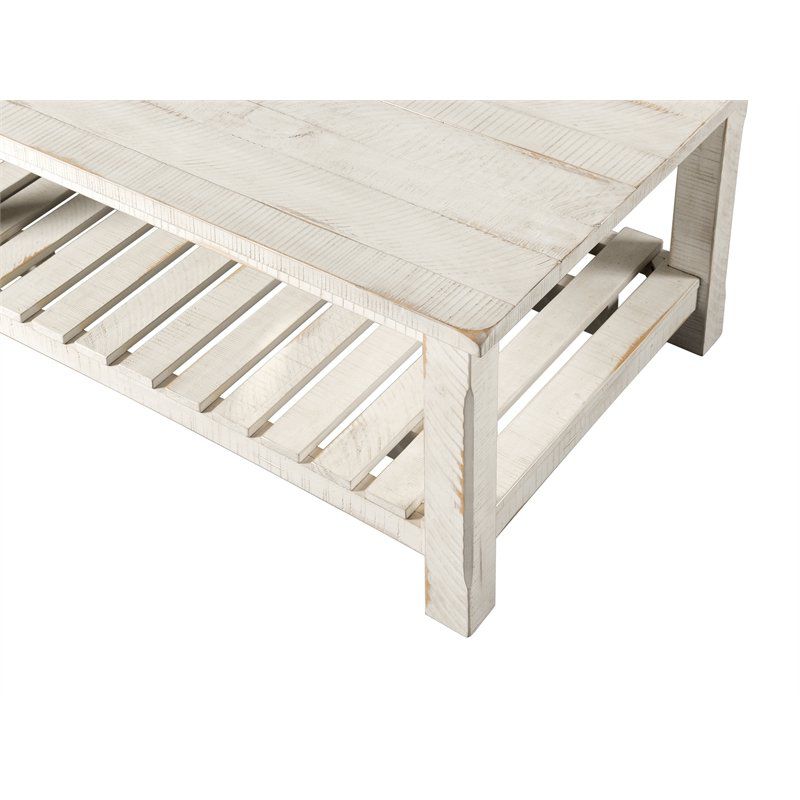 Barn Door Solid Wood Coffee Table Antique White - Martin Svensson Home