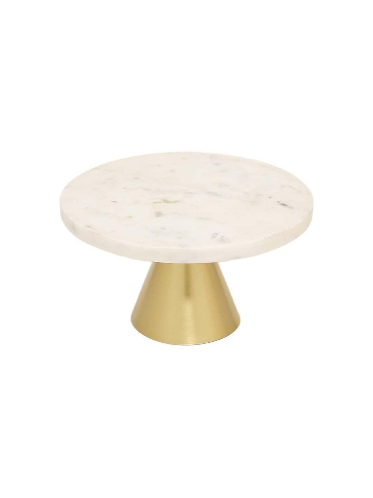 Home4U 'Elvira' White & Golden Marble Cake Stand - Set of 1