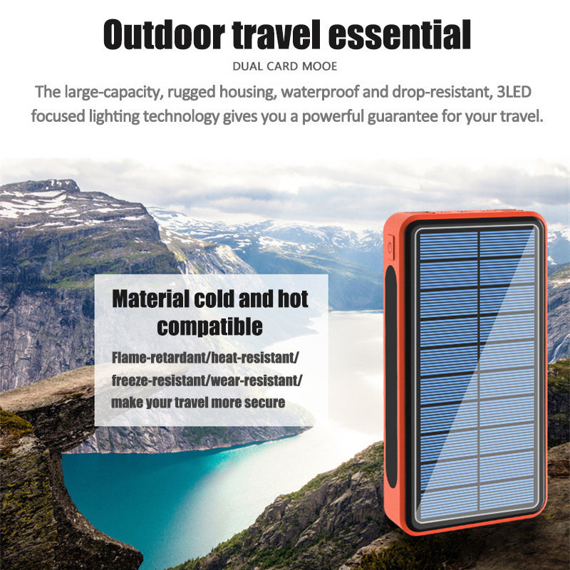 900000mAh  Qi Built-in Wireless Charge Power Bank Solar Mobile Power 4usb Charger 9V4A External Battery Bank