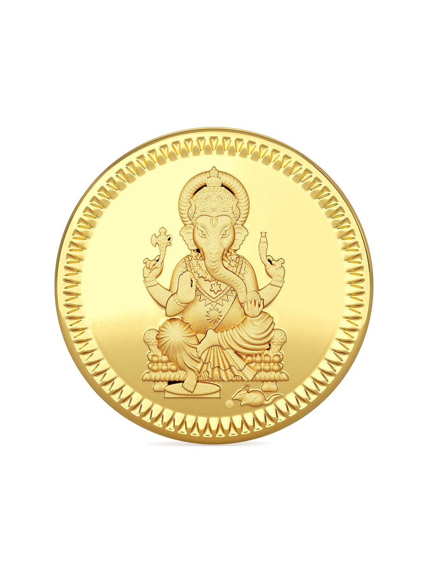 P.C. Chandra Jewellers Pooja Kalash-Inscribed 24k (999) 0.05gm Yellow Gold Foil Coin