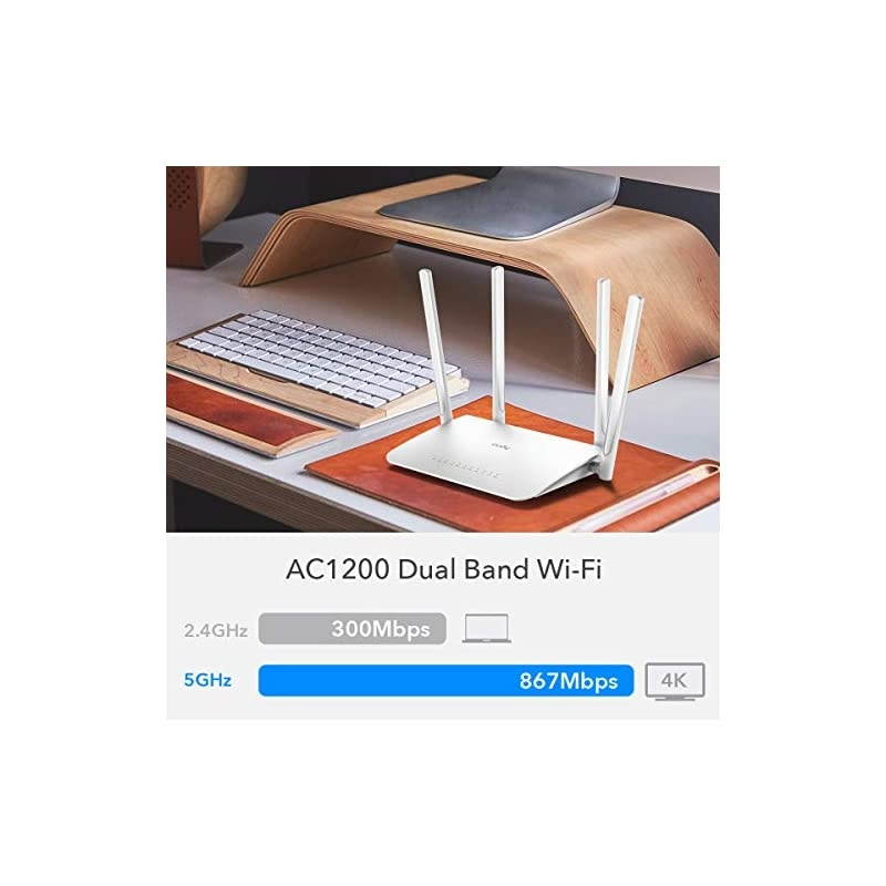 AC1200 Gigabit WiFi Smart Router OpenWRT, 5GHz Dual Band MU-MIMO Wireless Internet Router, 1000Mbps LAN, 5 dBi Antenna for Long Range, VPN, USB 3.0, Guest WiFi and AP Mode, WR1300