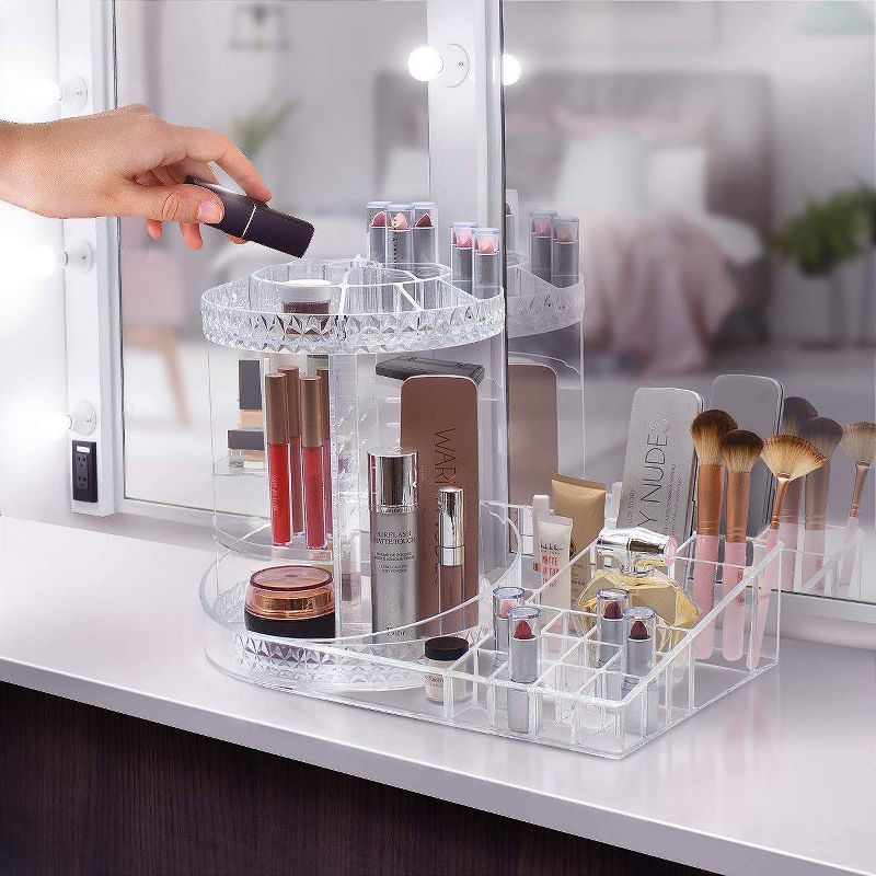 Sorbus Rotating Makeup Organizer Station - Clear