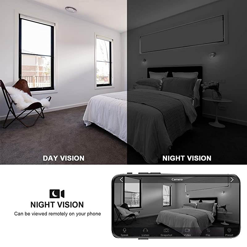 Mini Spy Camera WiFi 1080P HD Wireless Hidden Camera for Home Portable Small Security Cameras Body Camera with App Night Vision and Motion Detective Nanny Cam with 32GB MicroSD Card Class10