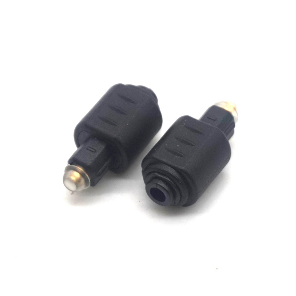 Plugadget 2PCS 3.5mm Black Mini Optical Audio Adapter Female Jack Plug to Digital Toslink Male Plug