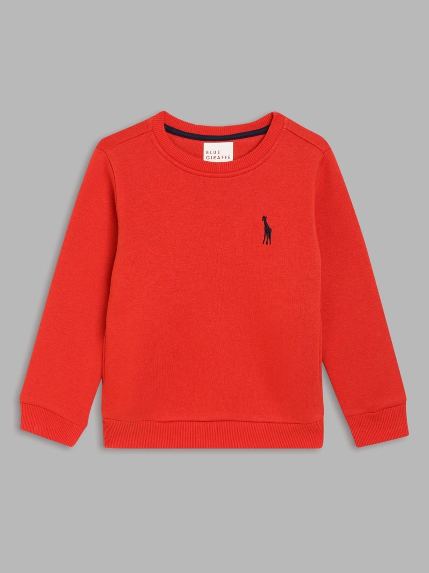 Blue Giraffe Kids Red Logo Full Sleeves Sweatshirt