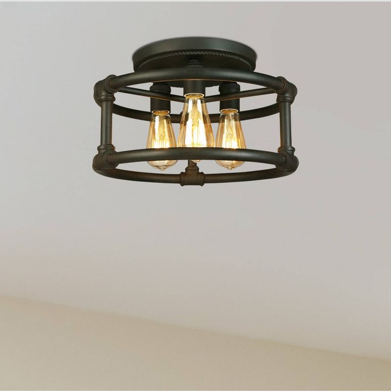 Wymer 3 Light Semi Flush Bronze Dark Brown - EGLO