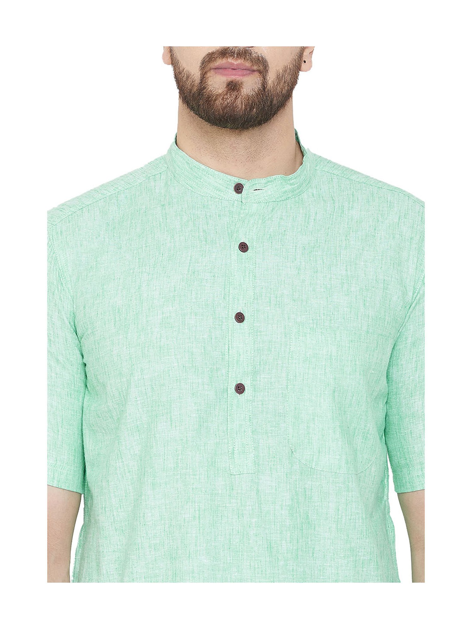 Even Green Linen Kurta