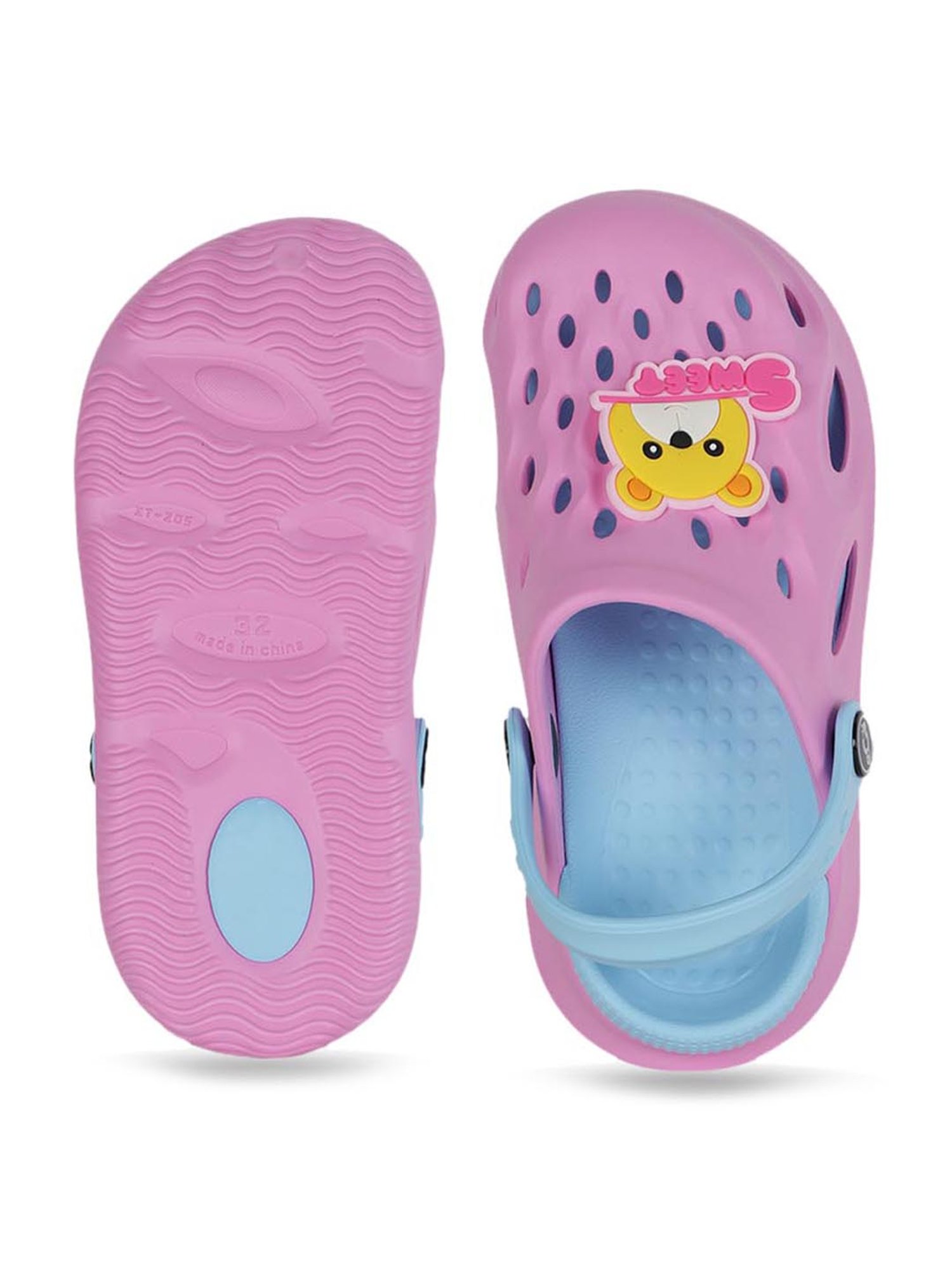 Passion Petals Kids Pink Sling Back Clogs