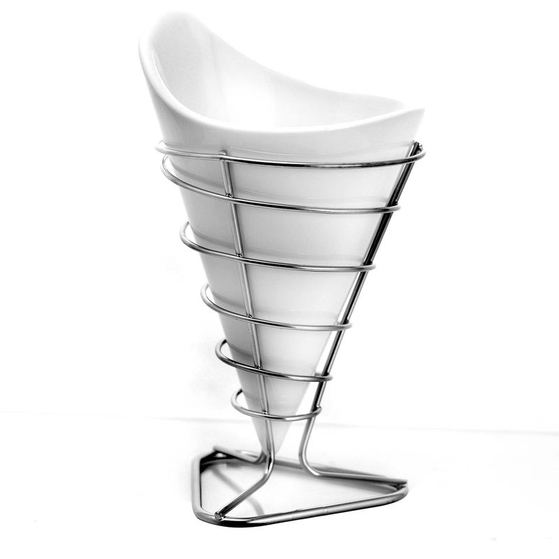 Spectrum Bloom Arched 2-Tier Steel Fruit Server - Satin Nickel