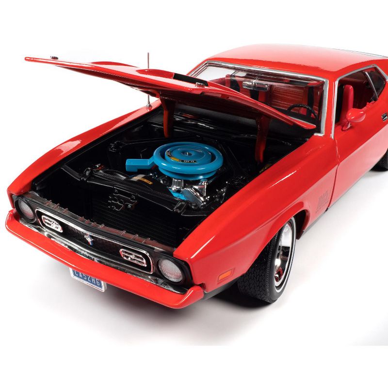 1971 Ford Mustang Mach 1 Bright Red (James Bond 007) "Diamonds are Forever" (1971) Movie 1/18 Diecast Model Car by Autoworld