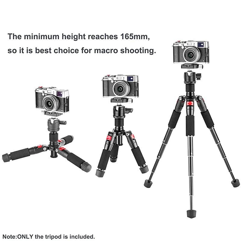 Portable Desktop Mini Tripod - Aluminum Alloy 20 inches/ 50 centimeters with 360 Degree Ball Head, 1/4 inch Quick Shoe Plate for DSLR Camera Video Camcorder, Load up to 11 pounds/5 kilograms