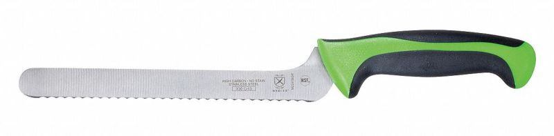 MERCER CUTLERY M22418GR Utility Knife, Offset, Wavy Edge, 8 In, Grn