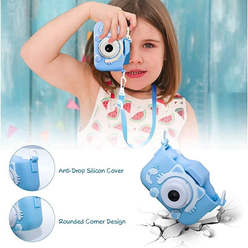 Kids Camera  Q1 Digital Video Camcorder Action Camera Rechargeable with 8G SD Card 2.0&rdquo; for 3-12 Year Old Boys and Girls Birthday Festival Gift