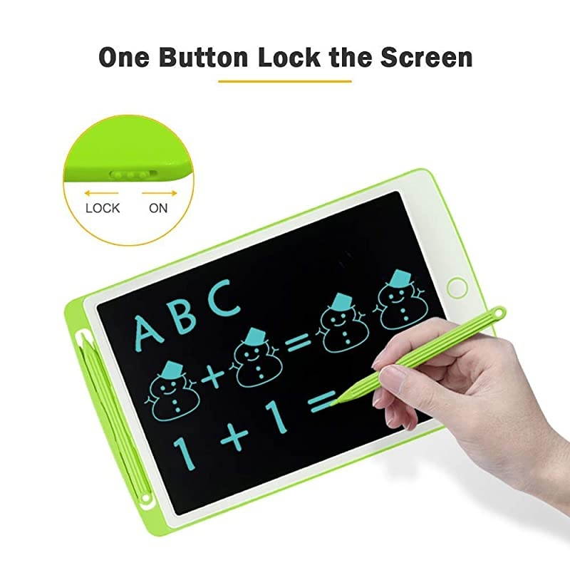Big Side,  LCD Writing Tablet, 10 inches Electronic Graphic Tablet, Writing & Drawing Doodle Board with Memory Lock for Age 3+, Green