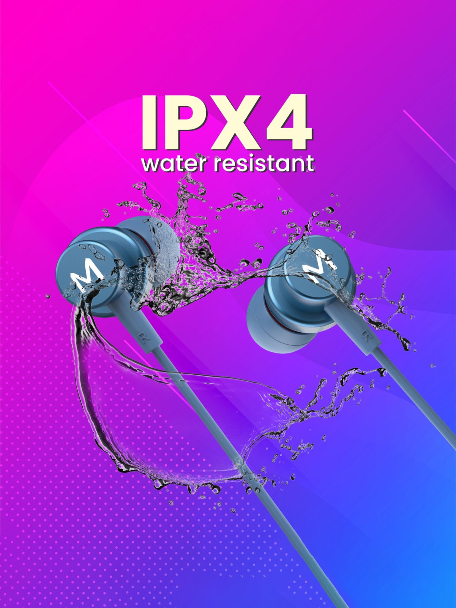 Maxx NX131 In Ear Bluetooth Neckband with Upto 25 Hours Playback & Fast Charging (Blue)