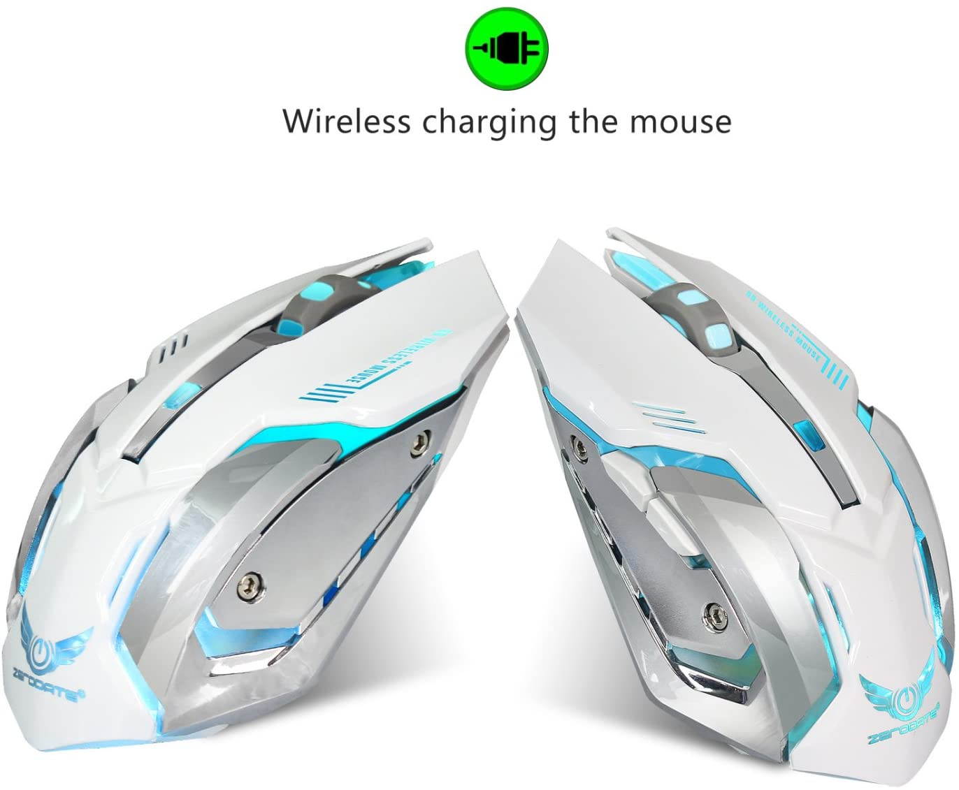 Wireless Gaming Mouse, 2.4GHZ Rechargeable Wireless Computer Game Mice Built in with 600mAh Battery