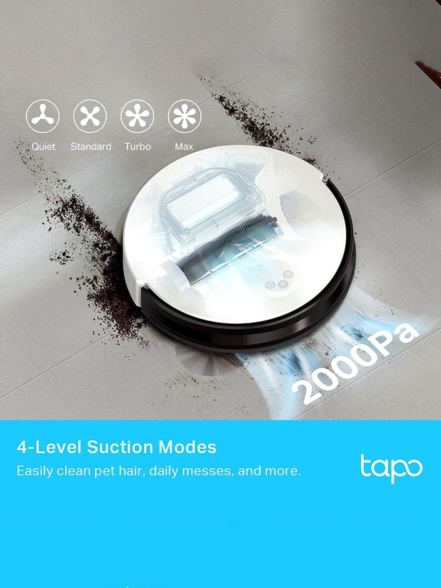 TP-Link Tapo RV10 2-in-1 Robotic Vacuum Cleaner & Mop (White)
