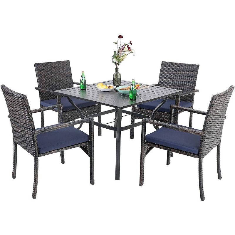 Circi 5pc Outdoor Dining Set - Black and Charcoal - CosmoLiving by Cosmoplitan
