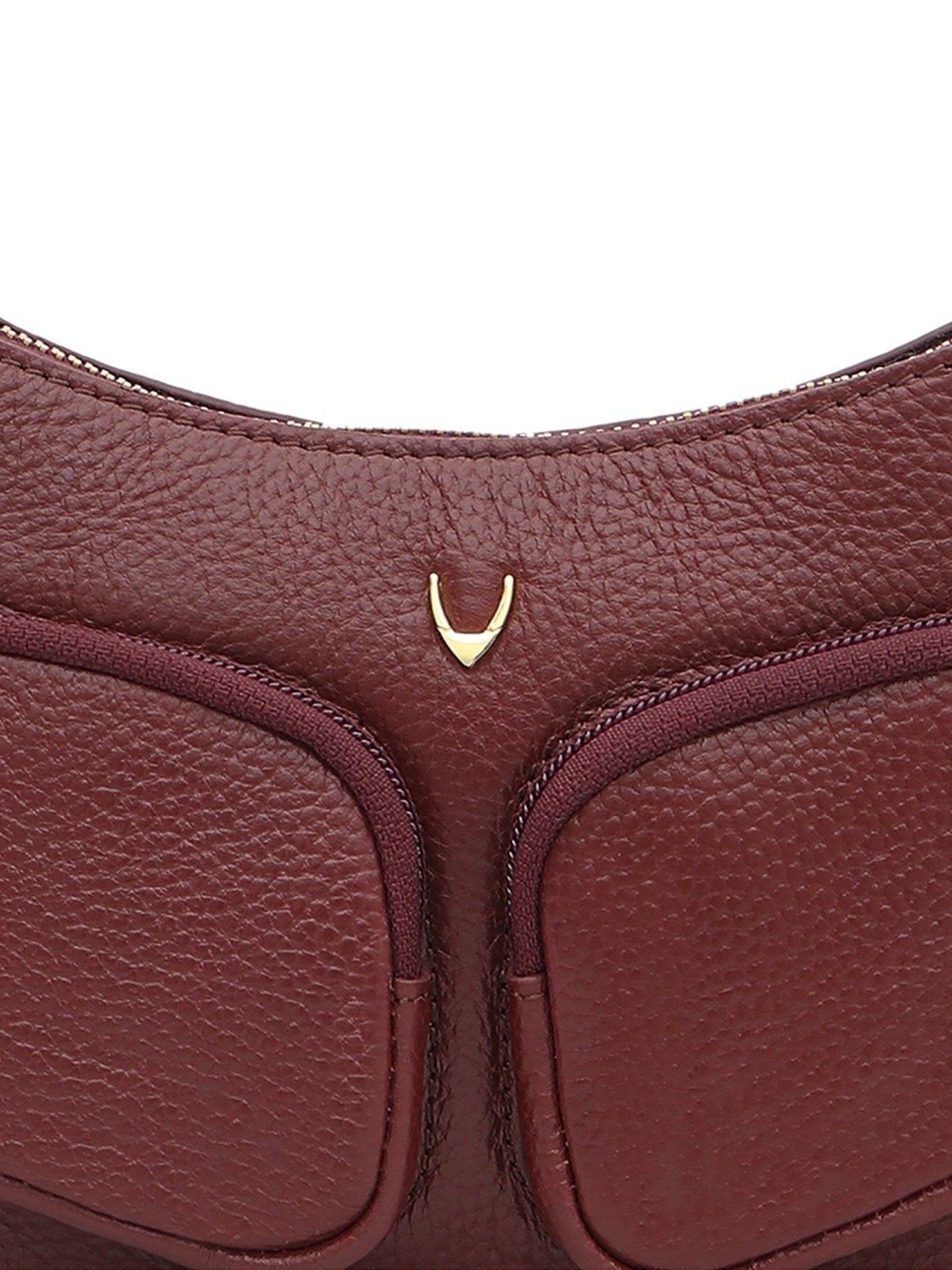 Hidesign Changi 01 Maroon Solid Small Shoulder Handbag