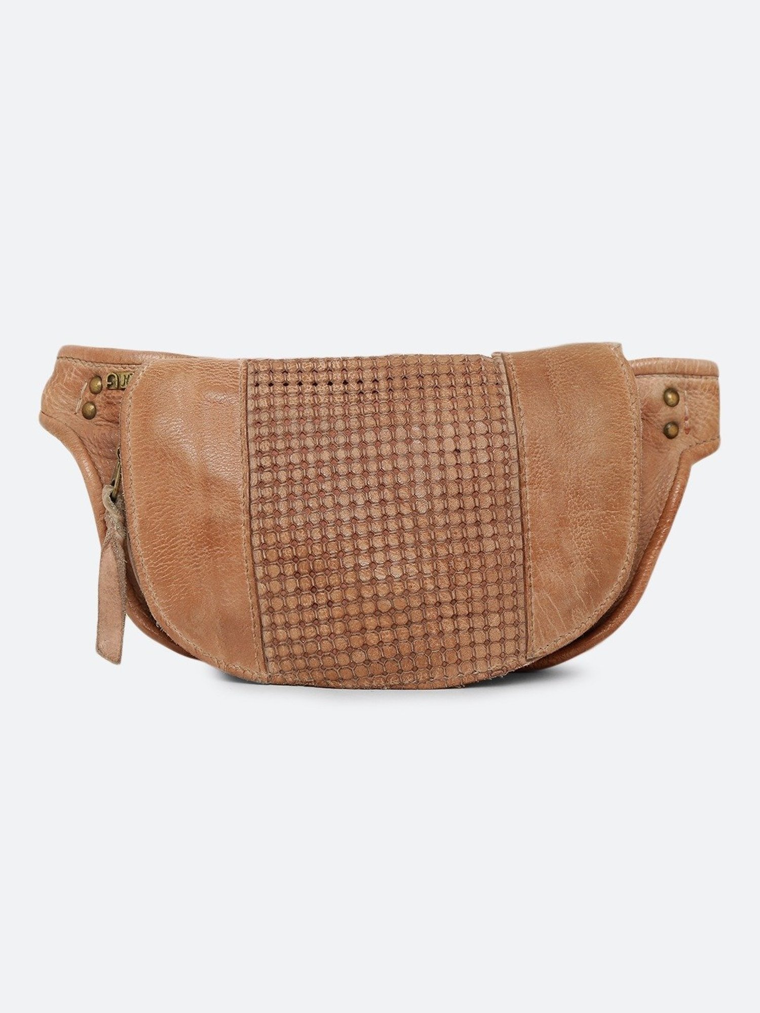 Art N Vintage  Brown Leather Textured  Waist Pouch