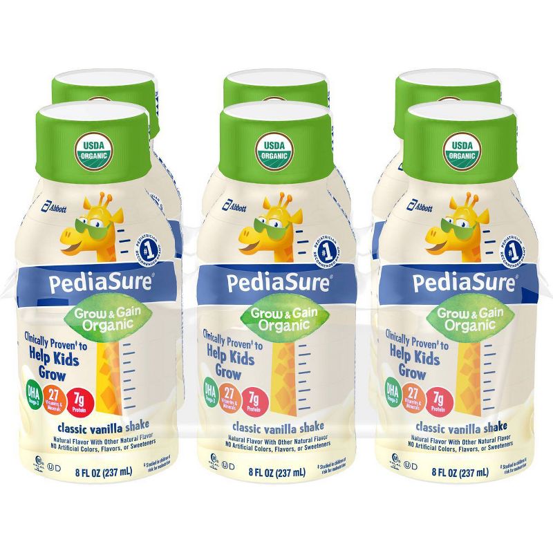 PediaSure Organic Kids Nutritional Vanilla Shake - 6pk/48 fl oz