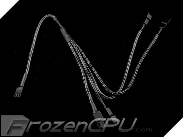 Darkside 3-Pin Dual Radiator Push / Pull 4x Fan Y Splitter Cable - Graphite Sleeved