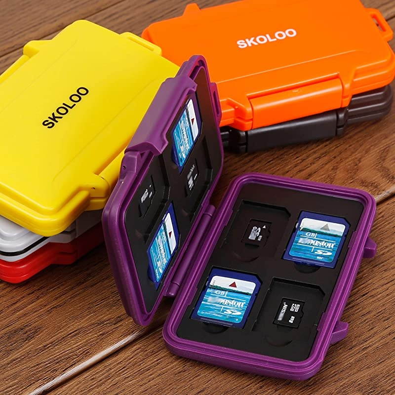 SD Card Holder Case Hunter  Weatherproof Micro SD Card Case Small Cute SD Card Storage Container Purple