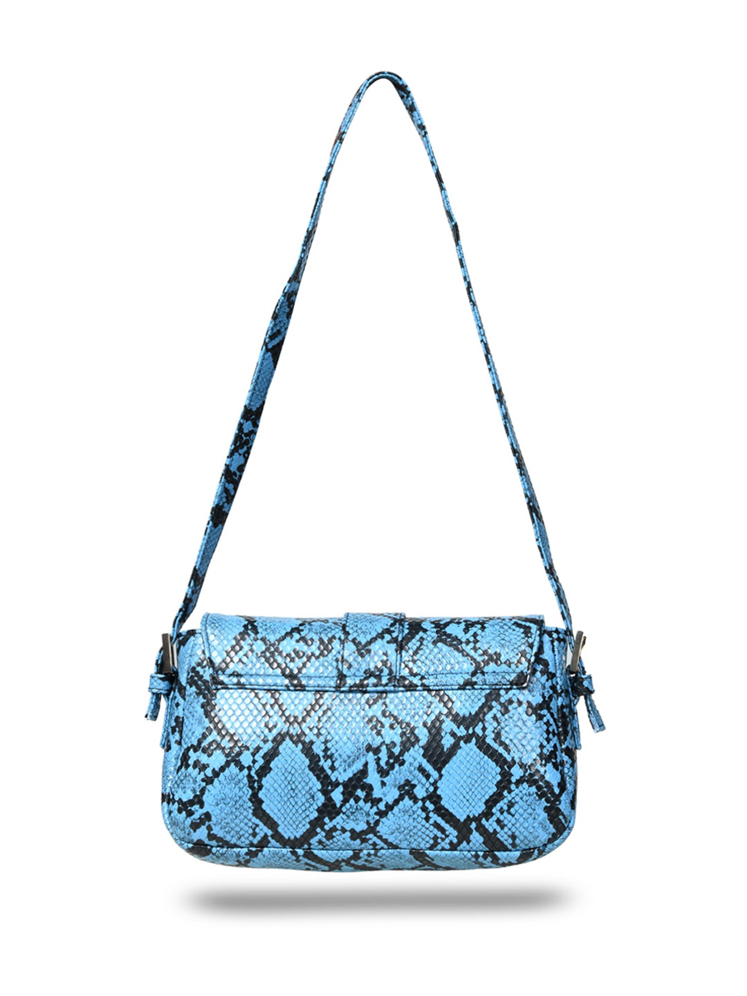 PELLE LUXUR Sapphire Blue Animal Effect Small Shoulder Bag